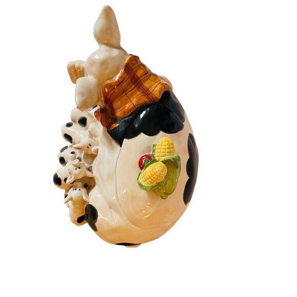 Cookie Jar Pig and Piglets Farm Harvest Farm Theme 14" x 7.5" x 8.5" - Picture 6 of 9